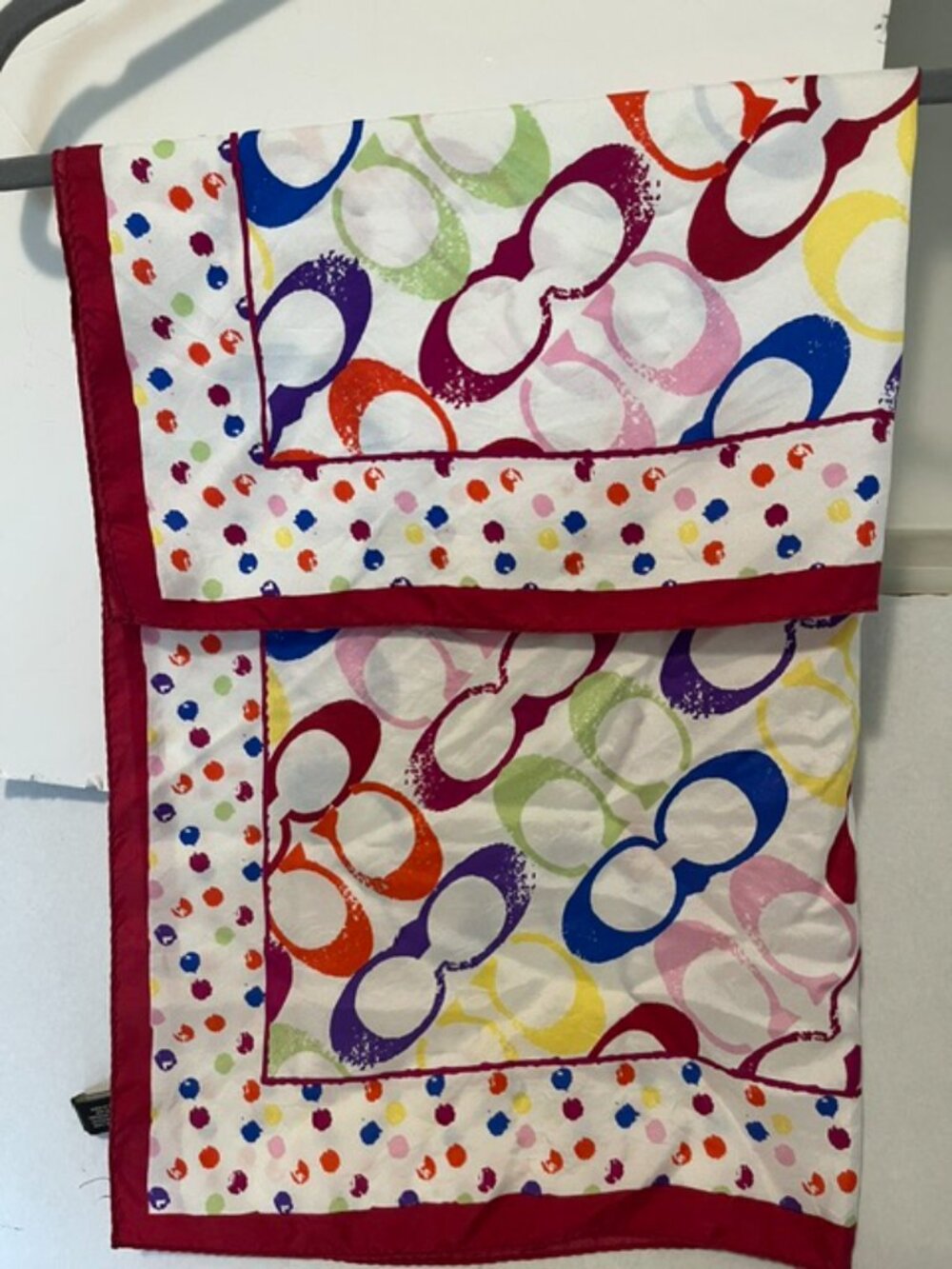 Coach vintage multicolor scarf. - Picture 2 of 5
